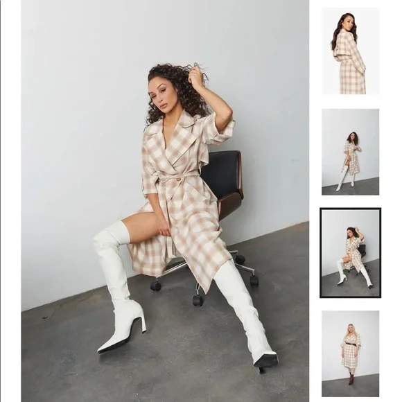 Cara Santana She Loves The Attention Plaid Trench - Picture 2 of 14